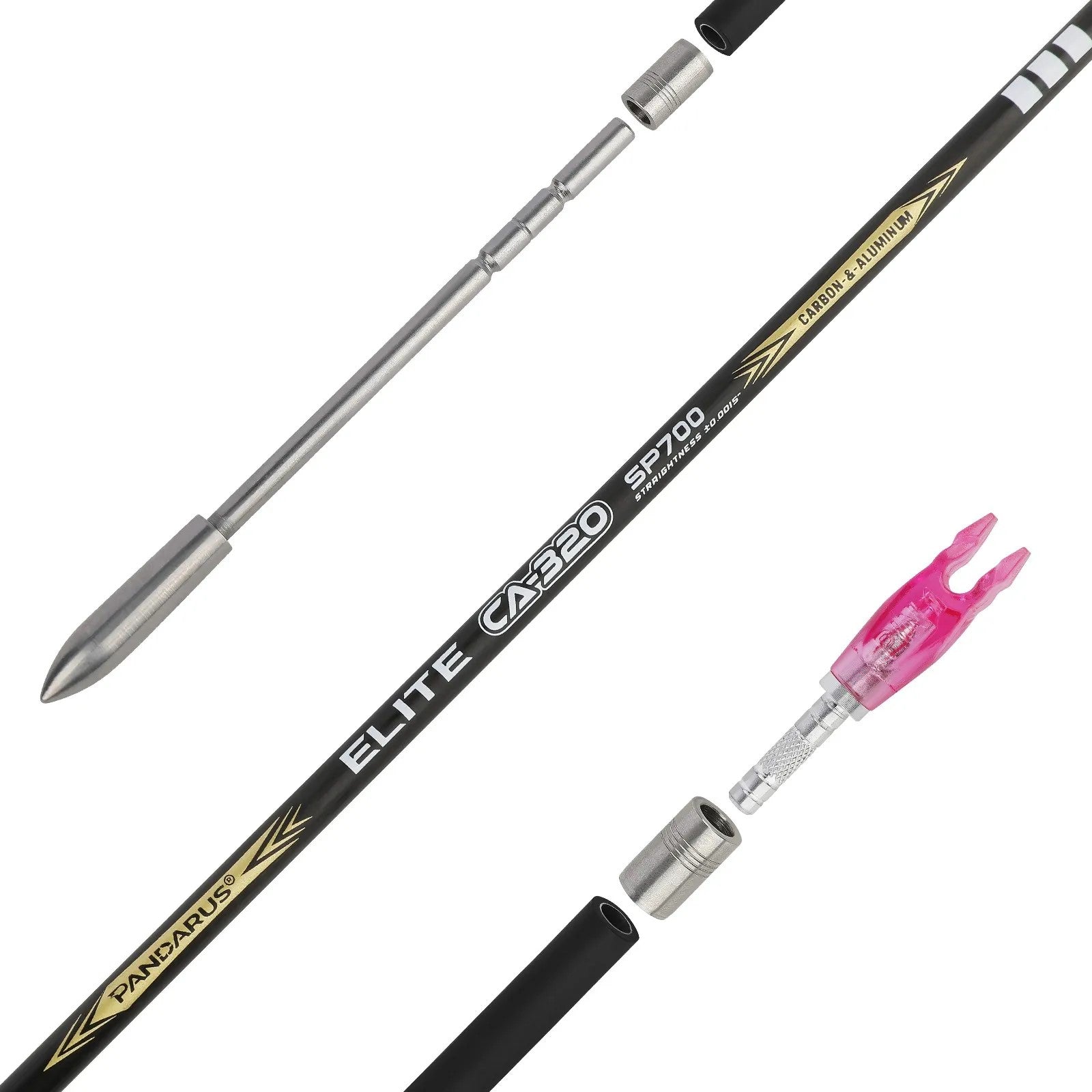 Βέλη ELITE CA320 Carbon Aluminium  - 12 τεμάχια (Recurve, Barebow, 3D)