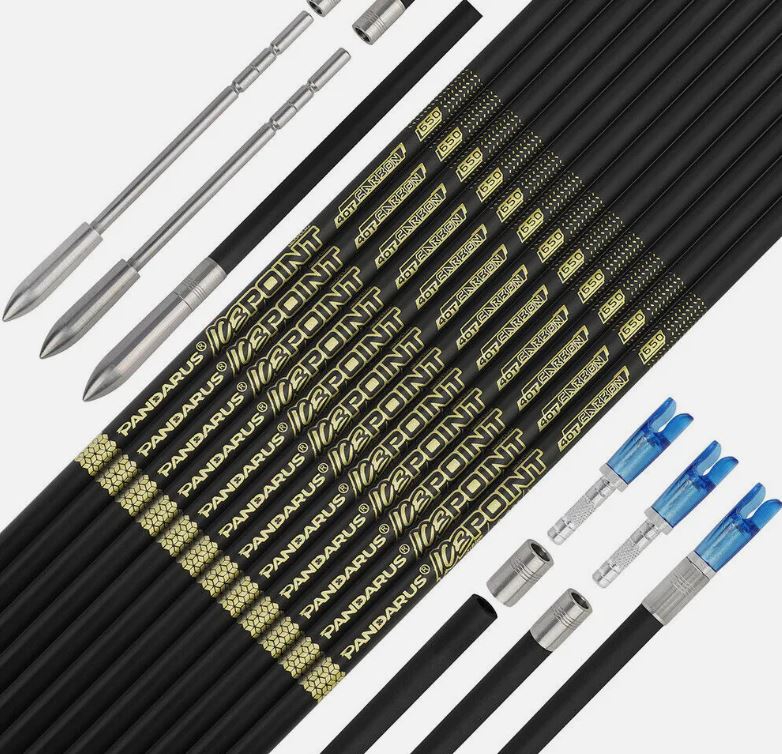 Βέλη ICEPOINT Gold 3.2mm/0,125" ID Full Carbon - 12 τεμάχια (Recurve, Compound,Barebow, 3D)
